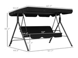 3-Seat Outdoor Patio Swing Chair-Black 98165052
