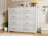 8 Drawers Dresser Chest of Drawers for Fabric Storage Dressers for Living Room White 14817519