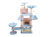 71 inch flower cat tree with large condo removable flower cushion and hammock blue 54622227