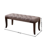 Linon Tufted Bench, Fabric, Brown T2574P164587