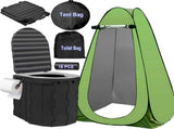 Portale Foldable Camping Toilet Set with Privacy Tent, Black 85347577