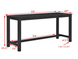 59 Inch Bar, Dining, Sofa with Power Outlet, 3 Upholstered Stools, 4 Piece Bar 64149332