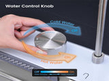 Pull-out Faucet Single Bowl Sink Kitchen Vegetable Sink 304 30"x18" Whale Waterfall Sink Stainless 95544308