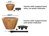 2-Pack 10 in. Light Wood Plastic Self-watering Planter Pot B046P144618