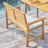 ZNTS Waimea Honey Slatted Eucalyptus Wood Garden Bench with Cushion V1953