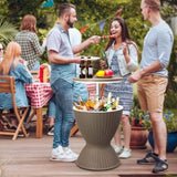 ZNTS Outdoor Cooler Table, Height-Adjustable Outdoor Cool Bar w/ 8 Gallon Beer and Wine Cooler, 90343573