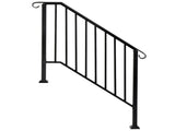 Matte Black Outdoor 3 Level Iron Handrail 45115631