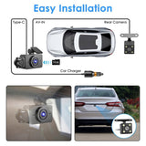 3 Channel Dash Cam for Cars, 1080P Full HD Front Camera with 480P Interior & Rear 45818878