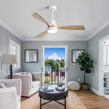 48 Inch Indoor Ceiling Fan With Light 3 Solid Wood Blades Remote Control Reversible DC Motor For W882P294918