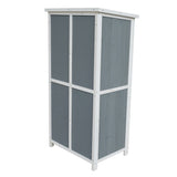 54" Two-Tone Storage Shed - Gray & White Design with Sloped Roof & 5 Compartments N769P282381G