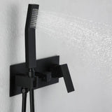 Hot sale matte black wall mounted bathroom complete shower set SHAE712MB
