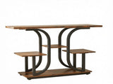 42.5" Narrow Console Table, 3-Tier Modern Entryway Table with Open Storage Shelves, Rustic Brown 35822430