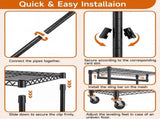 Heavy Duty Closet Garment Rack,3-Tier Adjustable Metal Freestanding Clothes Rack with 2 Rods and 49128303