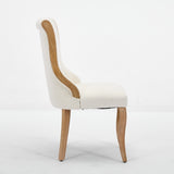 Snow Velvet Dining Chairs, Mid-Century Style with Curved Wood Trim & Sculpted Legs, Upholstered W1143P332691