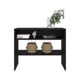Library Desk 31.5" H, with 2 Shelves and 2 Legs, Black B097P250860