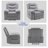 ZNTS Power Recliner Chair with Adjustable Massage Function, Velvet Electric Power Chair for Elderly with W1998120245