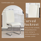 Set of 4 Cream Textured Granular Fabric Material Dining Chairs 39.3" High, 20.4" Ergonomic W1151P324773