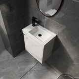 20" Wall-Mounted Bathroom Vanity with Ceramic Sink, Storage Cabinet with Doors,Bathroom Cabinet Set W1972P196393