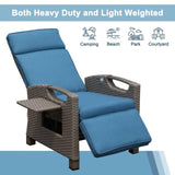 Outdoor Recliner Chair, Patio Recliner with Hand-Woven Wicker, Flip Table Push Back, Adjustable W1859P196402