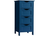 4-Drawer Painted MDF Bathroom Cabinet 11.82*11.82*32.29in Navy Blue 44353502
