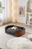 ZNTS Scandinavian style Elevated Dog Bed Pet Sofa With Solid Wood legs and Walnut Bent Wood Back, W794125953