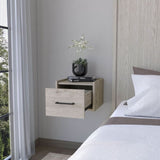 ZNTS Elfrida Wall-Mounted Nightstand, Sleek Single-Drawer Design with Spacious Top Shelf B128P148914