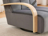 30.7"W Upholstered 360&deg Swivel Accent Chair with Solid Wood Armrests and Comfy Channel Tufted W3118P339625