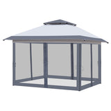 2' x 12' Outdoor Pop-up Canopy with 4 Sidewalls Grey 34420870