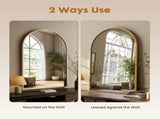 26"X38" Arched Bathroom Mirror, Wall Mounted Mirror with Aluminum Alloy Frame, Bathroom Mirror for 85896465