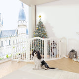 27.6" Height Tall Freestanding Pet Gate, 4 Panels Foldable Dog Gate, Solid Wood Folding Safety Fence W808P255672