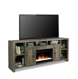 84 inch Electric Fireplace TV Stand for TVs up to 95 inches, Minimal Assembly, Barnwood Finish GL-B108P160232