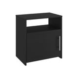 Nightstand, Single Door Cabinet, Metal Handle, One Shelf, Superior Top, Black B097120603
