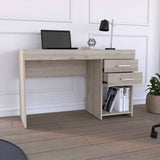 Ibare Two Drawer Computer Desk, One Lower Shelf -Light Gray B20091873