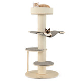 Beige Cat Tree Cat Climbing Frame with Anti slip Pads 07404078
