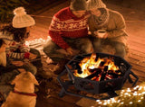35" Octagonal Sheet Assembled Fire, Black Heavy Duty Wrought Iron Wood Fire 23693608