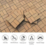 Wood Plastic Composite Deck Tiles Set of 20pcs, Composite Decking Resist Rust, Water, Weather, 04314499