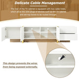 Luxury Fluted TV Stand for TVs Up to 80'', Modern Entertainment Center with Storage Cabinets & 43959037