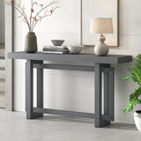 U_STYLE Contemporary Console Table with Wood Top, Extra Long Entryway Table for Entryway, Hallway, N711P230809G