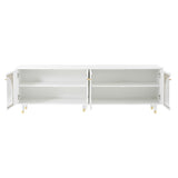 ON-TREND Contemporary TV Stand Adjustable Shelves for TVs Up to 78'', Stylish Media Console WF325998AAK