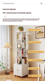 Rotating Bookshelf, 360 Degree Display 5 Tier Corner Bookshelf with Drawer for Small Space, Floor W2641P329223
