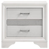 White 2-drawer Nightstand with Hidden Jewelry Tray B062P145596