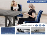 Set of 2 Modern Dining Chairs with Plush Velvet Upholstery, Sturdy Stainless Steel Legs & S-Shaped D772095825