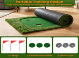 Real Roll Golf Putting Mat 10ft x 3.5ft, Non-Slip Indoor Outdoor Practice Green Turf with Hole Cups 13583183