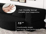 Modern Floor Sofa with 2 Pillows,Convertible Teddy Fabric Foam-Filled Sleeper Sofa Bed,15" Full Size 99571556