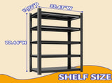 77" Garage Storage Shelving Unit, 2250 LBS Capacity, 5-Tier Adjustable Metal Shelving, Dimensions 05235111