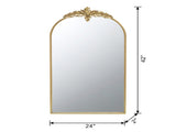 24" x 42" Arched Wall Mirror with Gold Metal Frame, Wall Mirror for Living Room Bedroom Hallway W2078135195