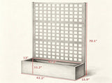 43" x 16" x 70" Gray Metal Raised Garden Bed Galvanized Planter Box with Trellis for Garden 64008592