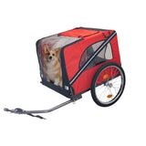 ZNTS Dog Bike Trailer, Breathable Mesh Dog Cart with 3 Entrances, Safety Flag, 8 Reflectors, Folding Pet W321P205607