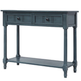 ZNTS Series Console Table Traditional Design with Two Drawers and Bottom Shelf 25384136