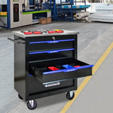 4 DRAWERS MULTIFUNCTIONAL TOOL CART WITH WHEELS-BLACK W1102P182231